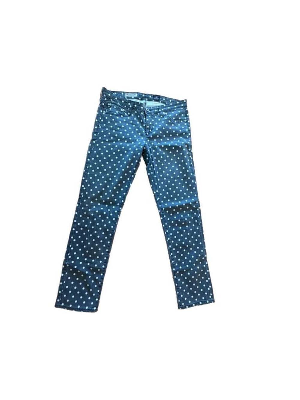 AG Adriano Goldschmied The Stevie Polka Dot Slim Straight Leg Jeans Sz 28r
